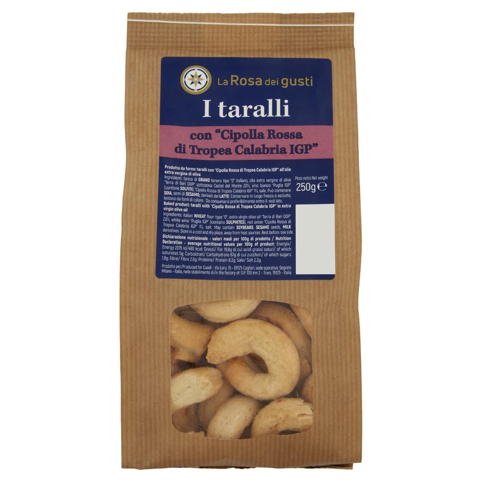 La Rosa dei gusti i taralli con "Cipolla Rossa di Tropea Calabria IGP" 250 g