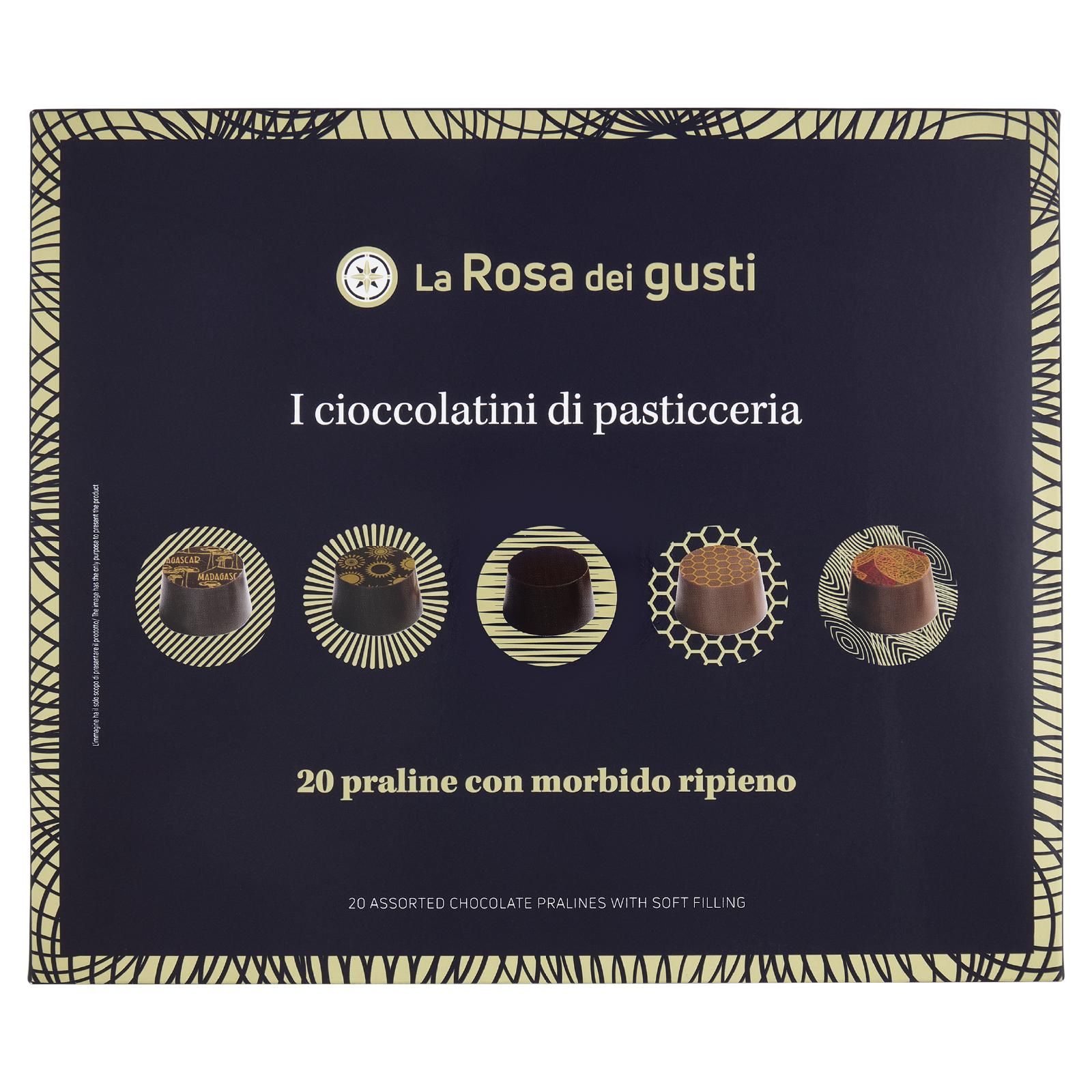 La Rosa dei gusti I cioccolatini di pasticceria 20 praline con morbido ripieno 140 g