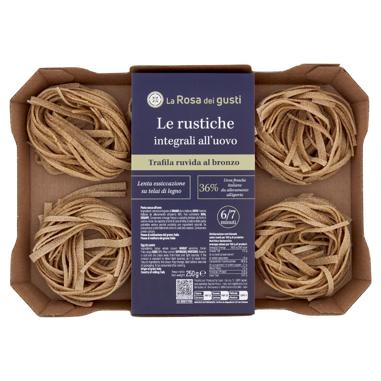La Rosa dei gusti Le rustiche integrali all'uovo 250 g
