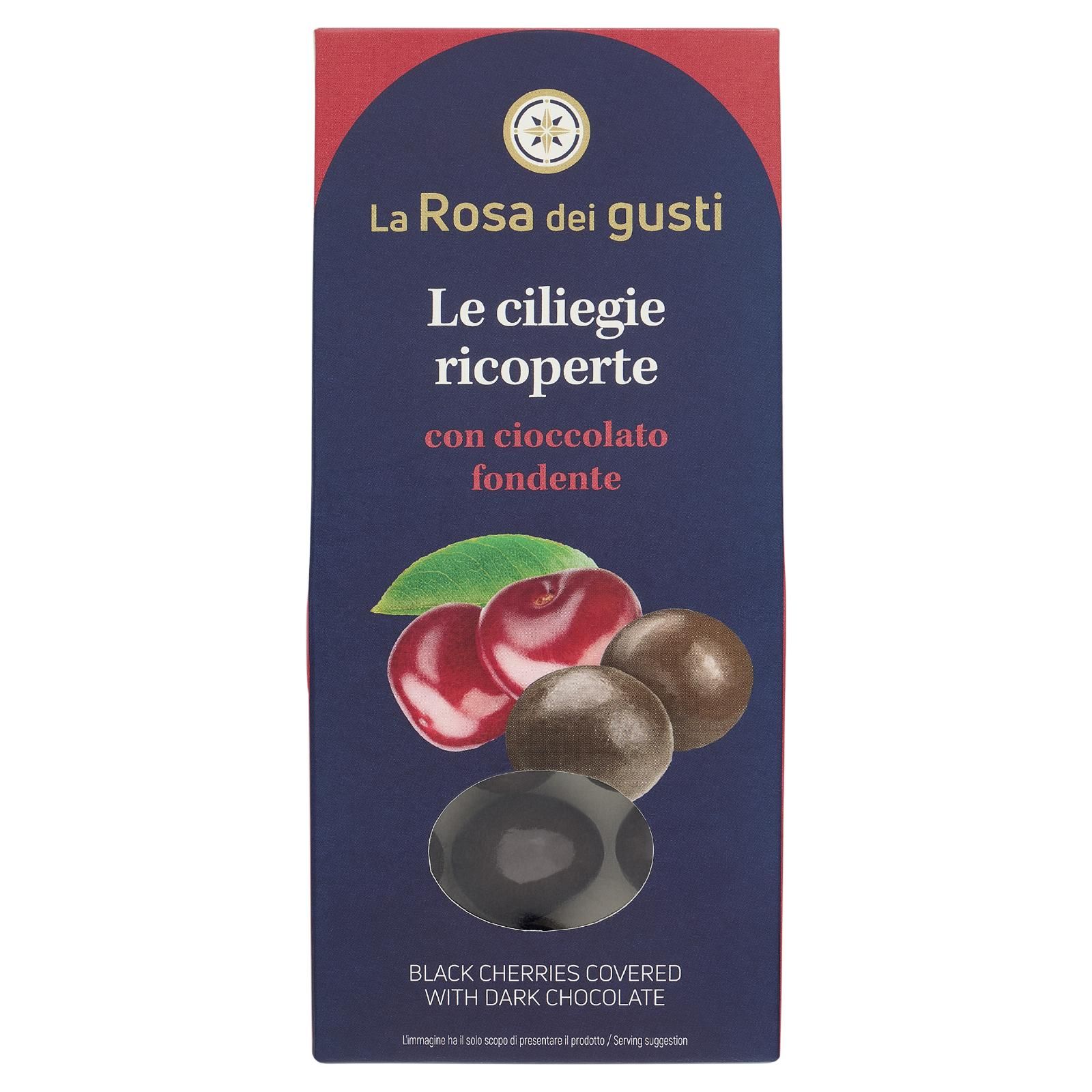 La Rosa dei gusti Le ciliegie ricoperte con cioccolato fondente 100 g