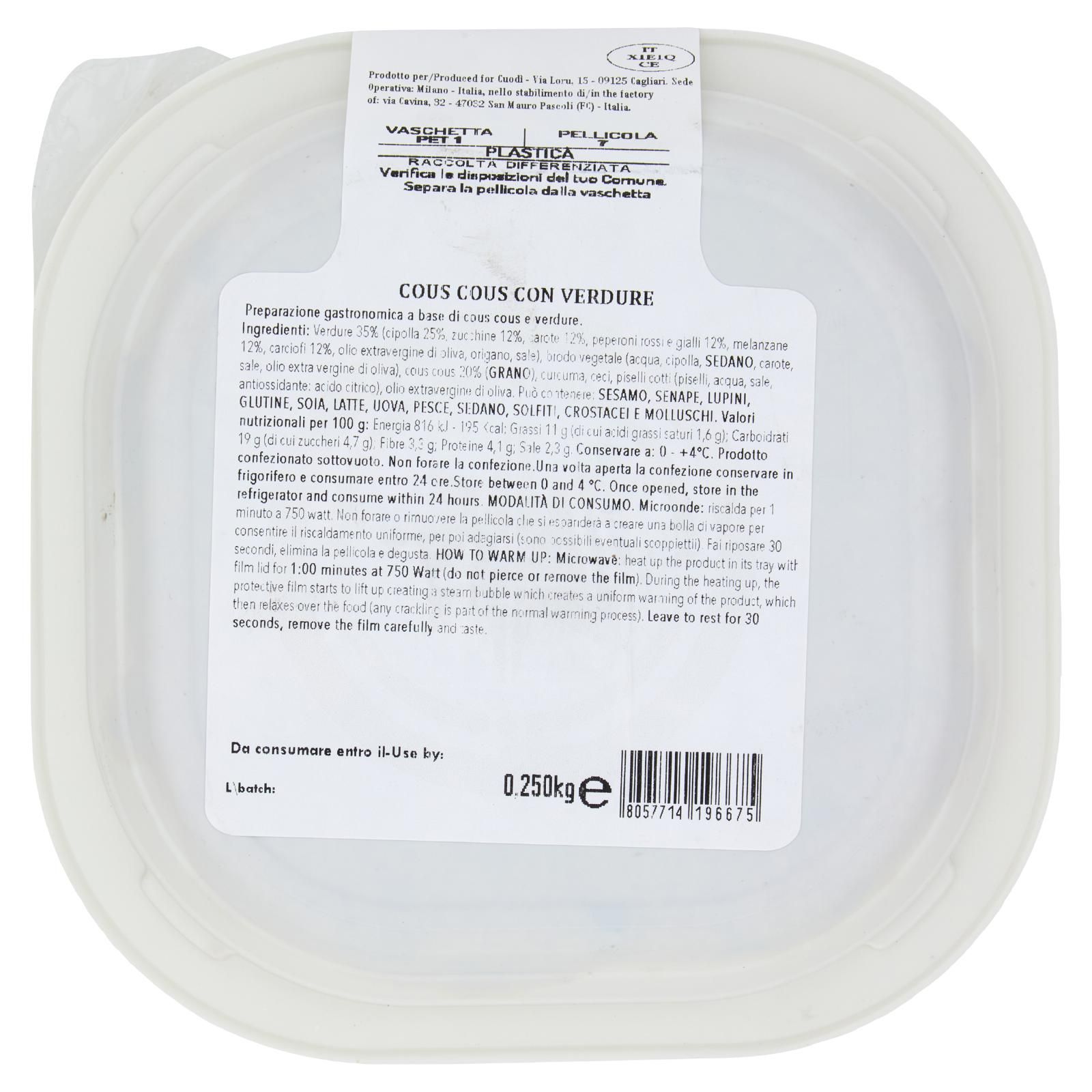 La Rosa dei gusti Cous cous con verdure 0,250 kg